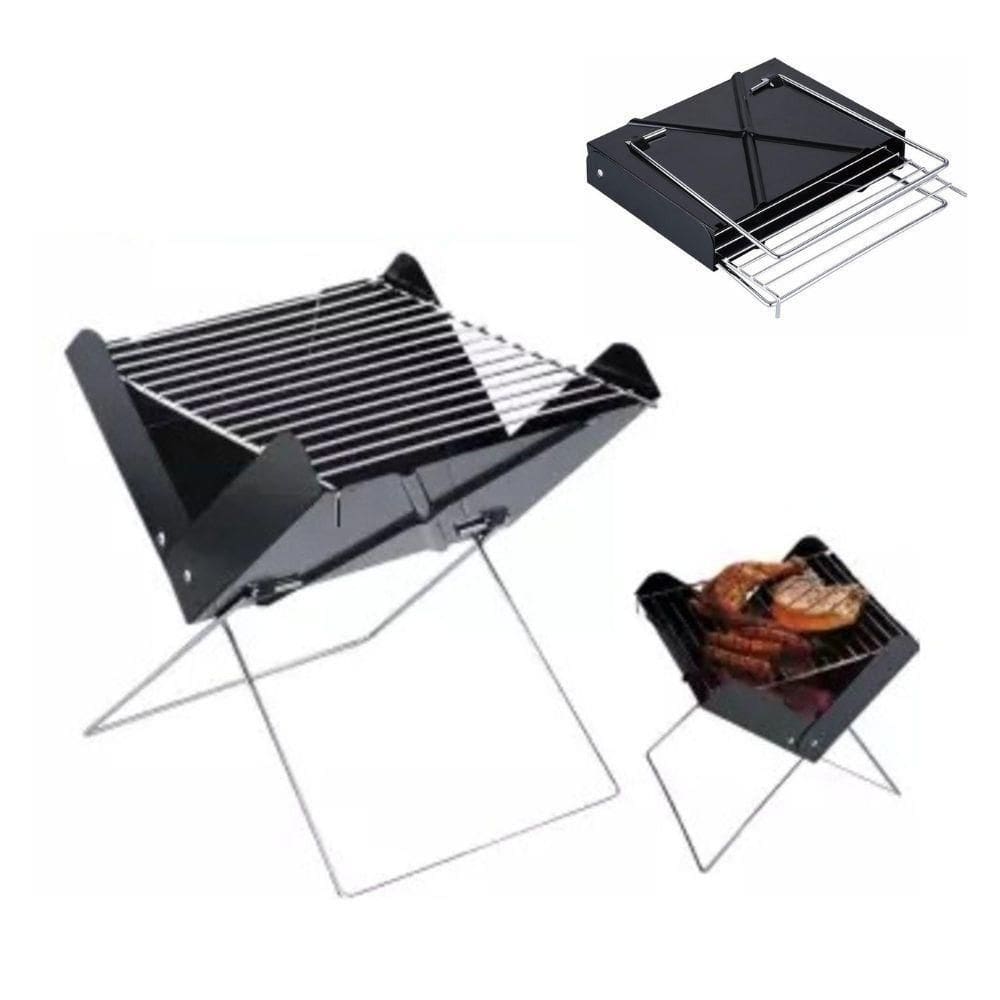 Churrasqueira Dobrável Maleta Carvão Portátil área Externa