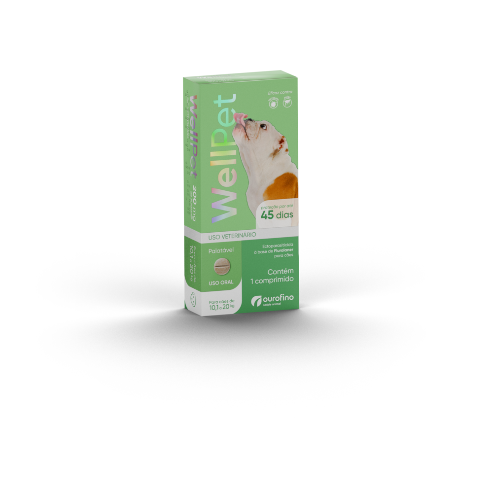Wellpet Antipulgas E Carrapatos Para Cães 200Mg 10,1 A 20Kg