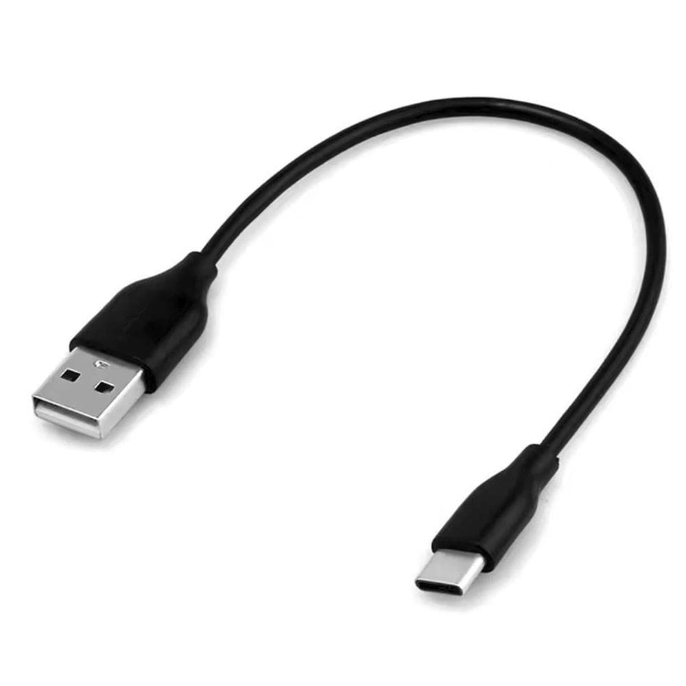 Cabo Usb C Pequeno Curto Turbo 20Cm Para Carregar Preto