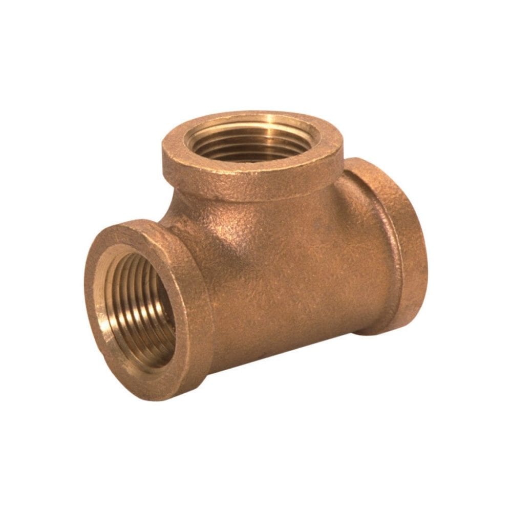 Conector para Manguera JMF Tee de Latón Rojo de 1 pulgada FPT