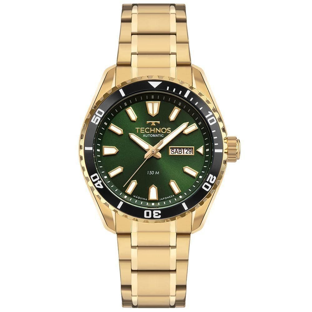 Relógio Technos Masculino Automático Dourado - 8205pg-1v Relógio Technos Masculino Automatico Dourado - 8205pg-1v