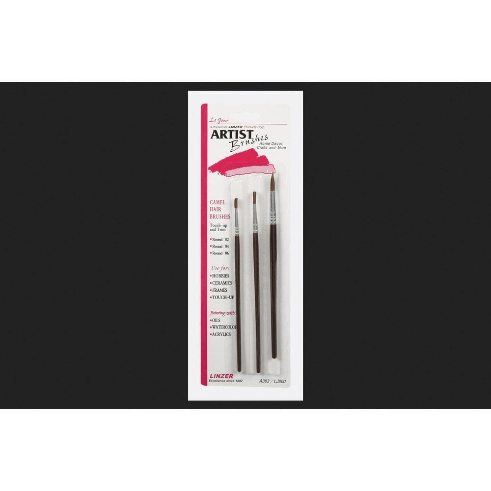 Conjunto de pincéis Linzer A383 Camel Hair Artist, 3 peças redondas nº 2/4/6