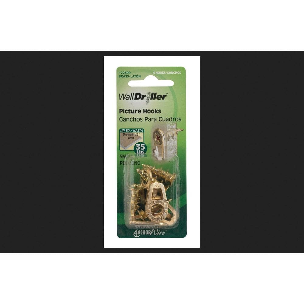 Picture Hooks Hillman 35 lb em latão, conjunto de 4