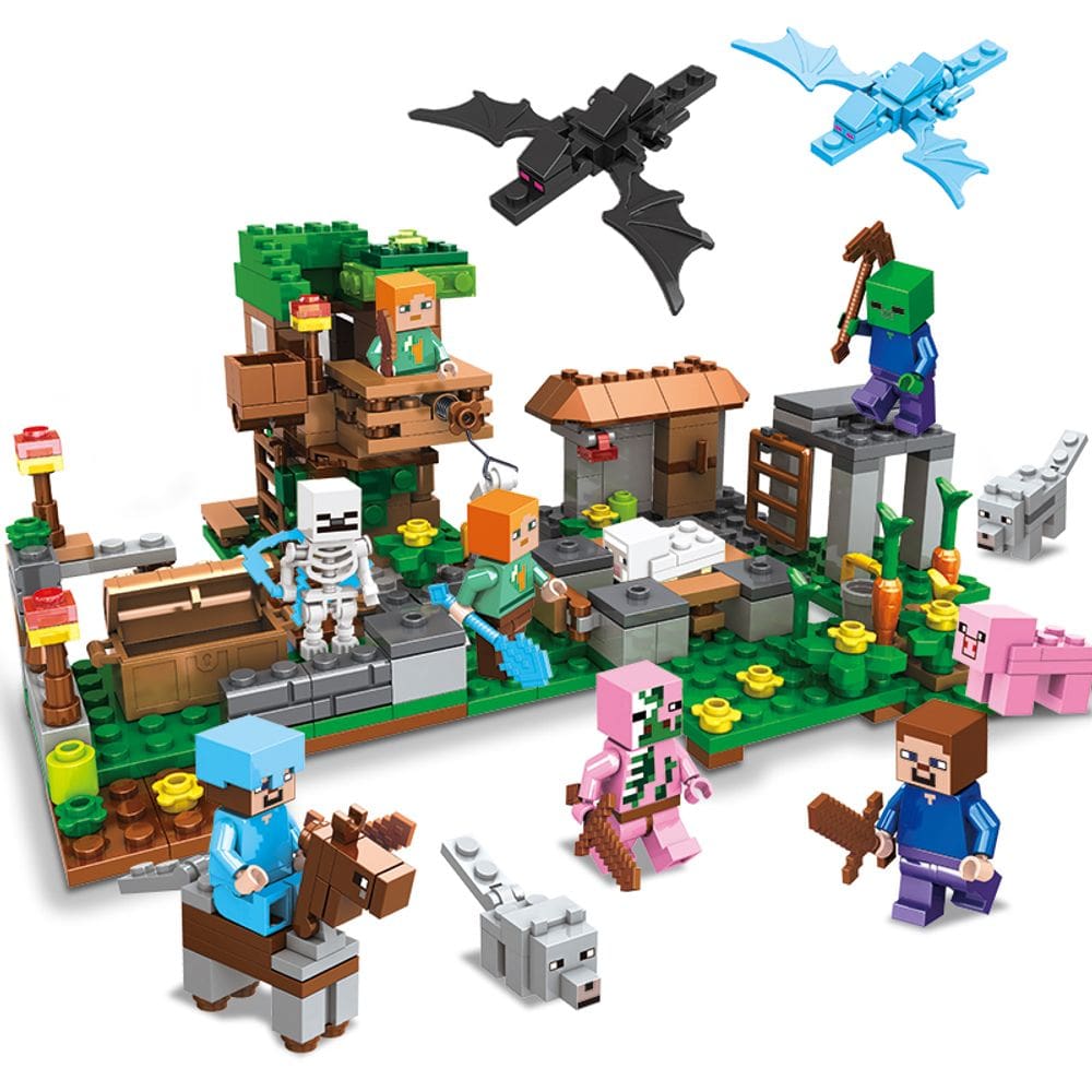 Bloco de Montar Batalha na Vila Craft Brinquedo 380 pçs 8808