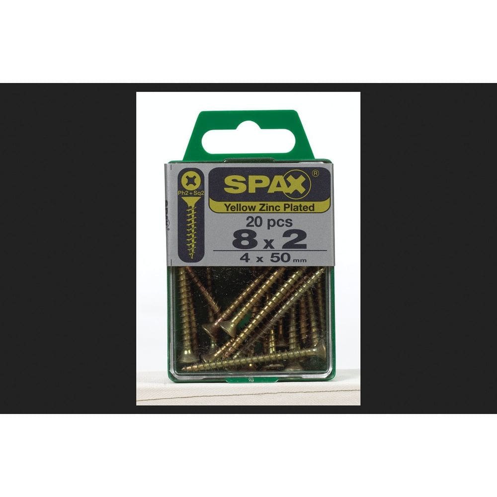 Parafuso SPAX Multi-Material de 2 cm de zinco Phillips/cabeça plana quadrada