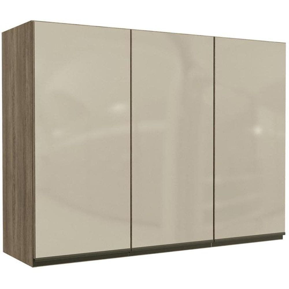 Armário Aéreo de Cozinha Kappesberg 3 Portas Maxxi, Nogal 120 cm