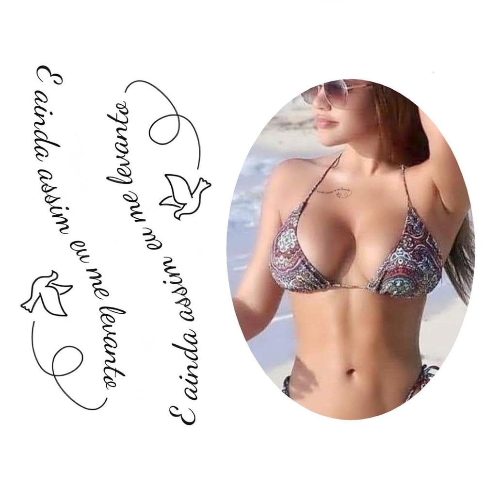 Tatuagem Temporária Mensagem Frase Modelo