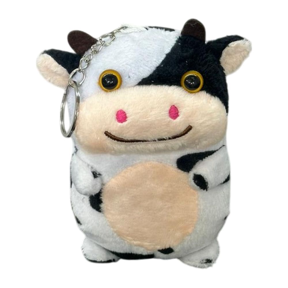Pelúcia Vaca Mini 11cm com Chaveiro Presente Fofo