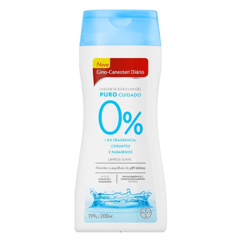 Sabonete Íntimo em Gel Gino Canesten Diário Puro Cuidado 200ml