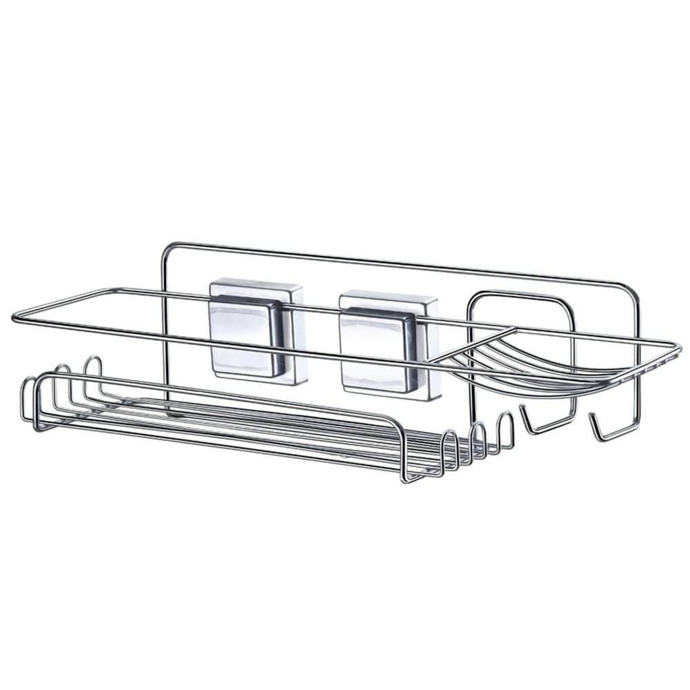 Suporte Para Shampoo Retangular Cromado Ventosa 1304 Arthi