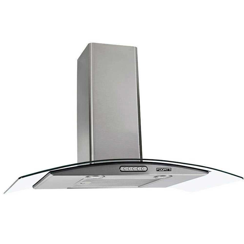 Coifa de Parede Slim Vidro Curvo Duto 80cm Fogatti