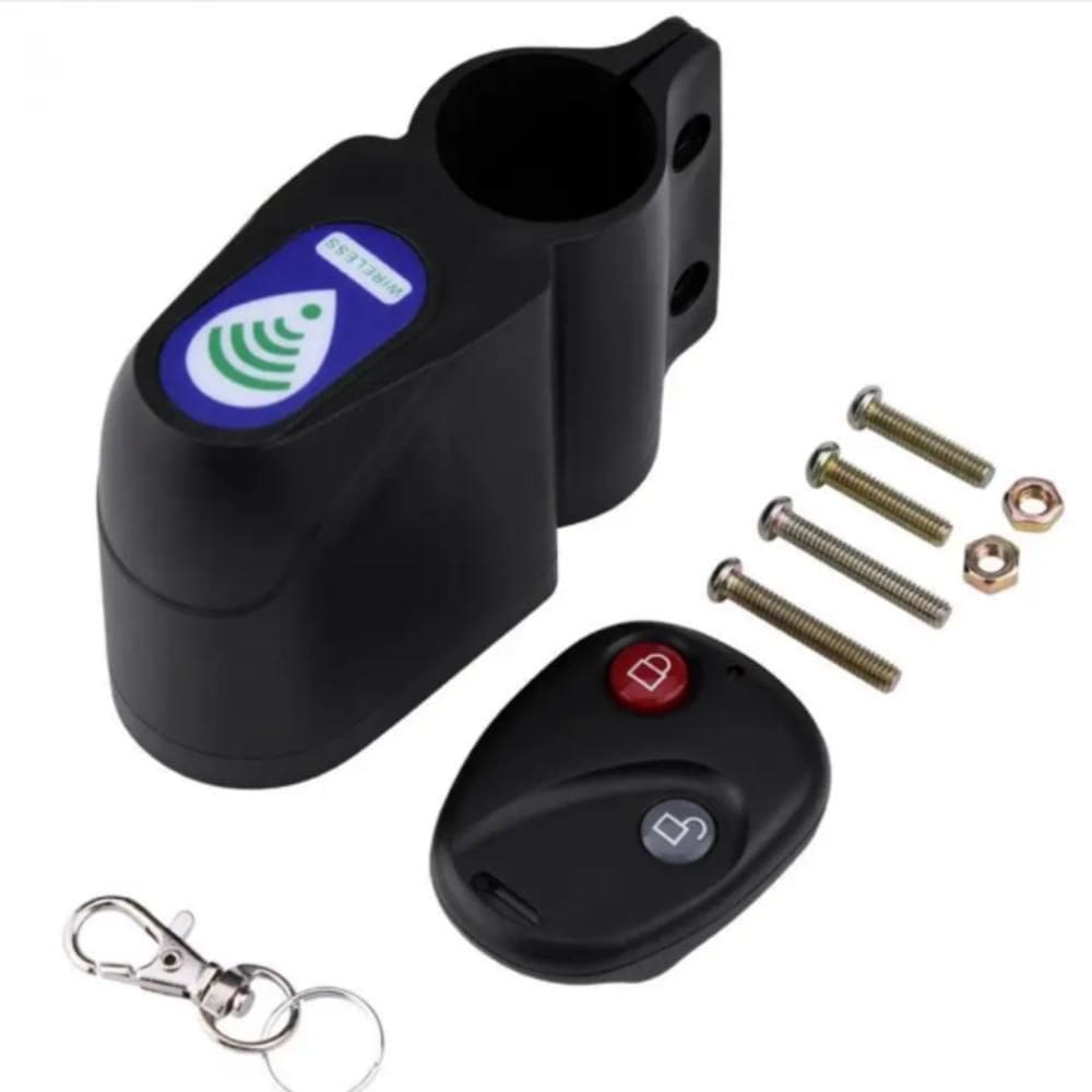 Alarme Antifurto Bicicleta Scooter Moto Eletrica Sensor Vibracao Sirene Controle Remoto Sem Fio Resistente A Agua