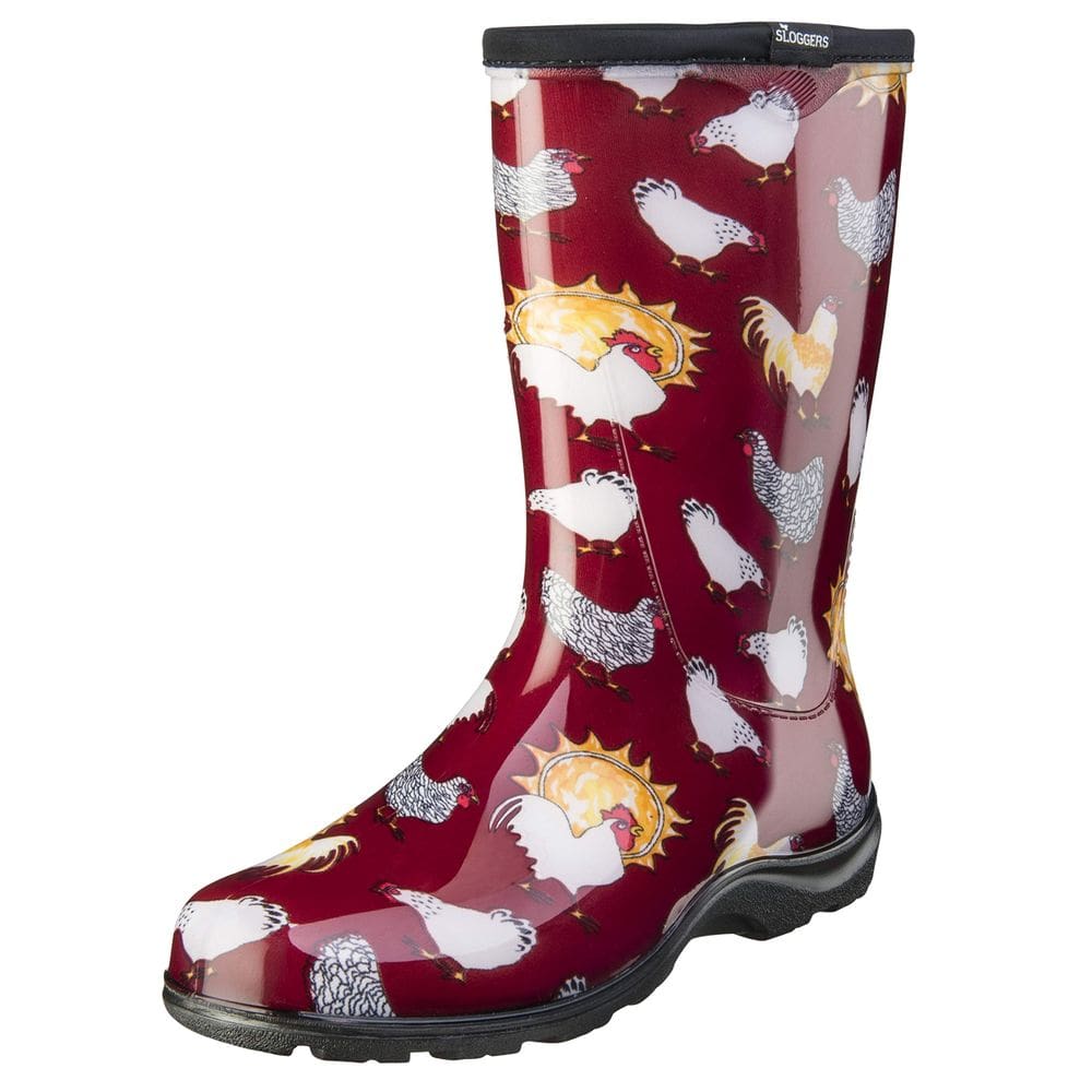Botas de chuva de jardim femininas impermeáveis Sloggers na metade da panturrilha