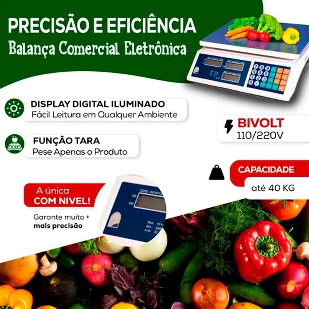 Balança Digital Profissional Com Capacidade De 40Kg
