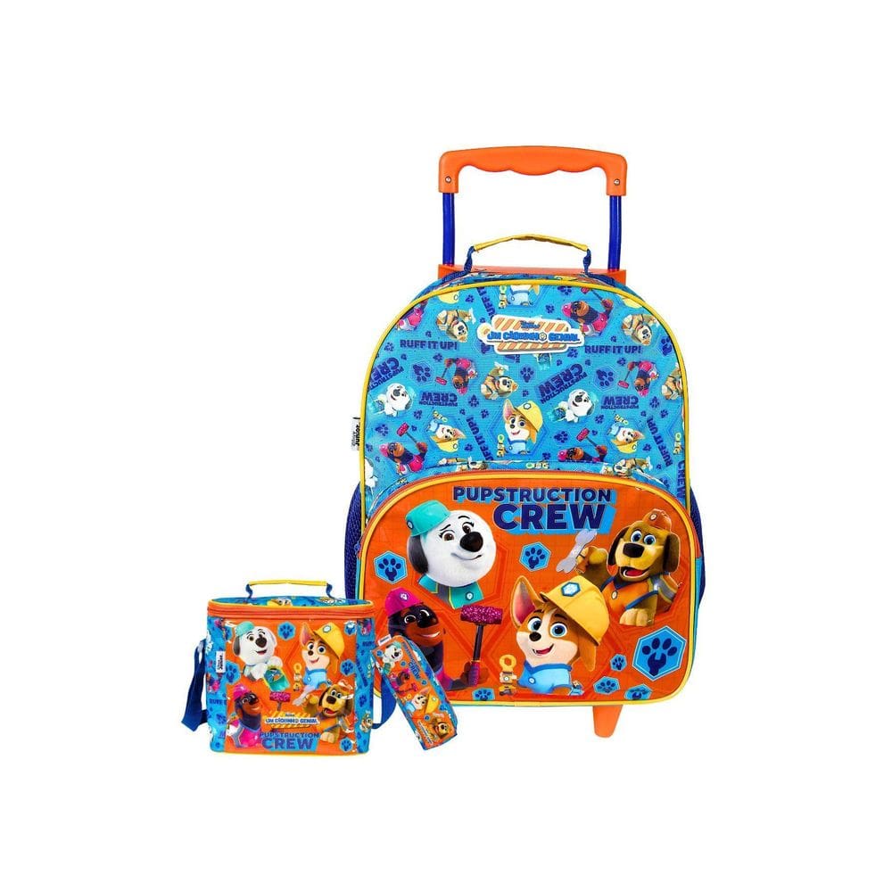 Kit Escolar Cãozinho Genial Mochila Rodinha Lancheira Estojo