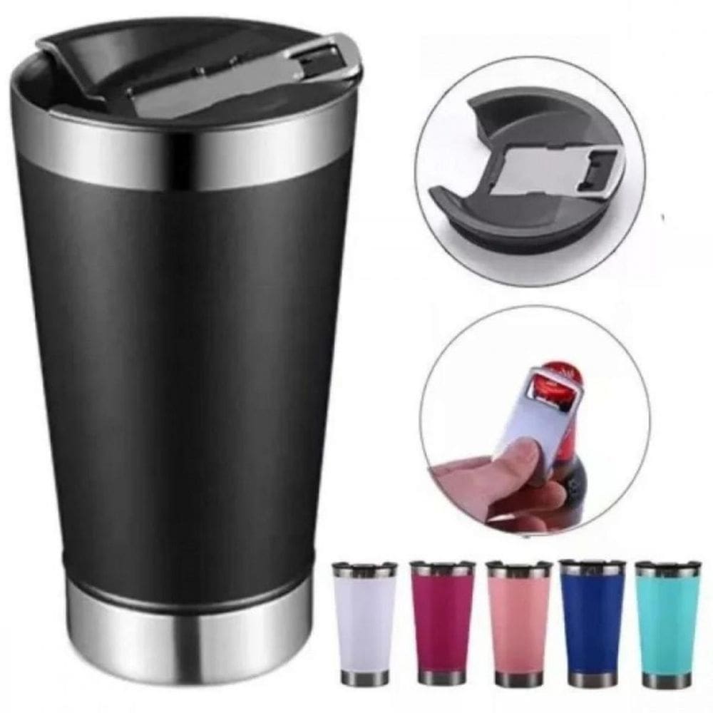 Caneca Térmica Com Tampa 510Ml Bom Para Cerveja