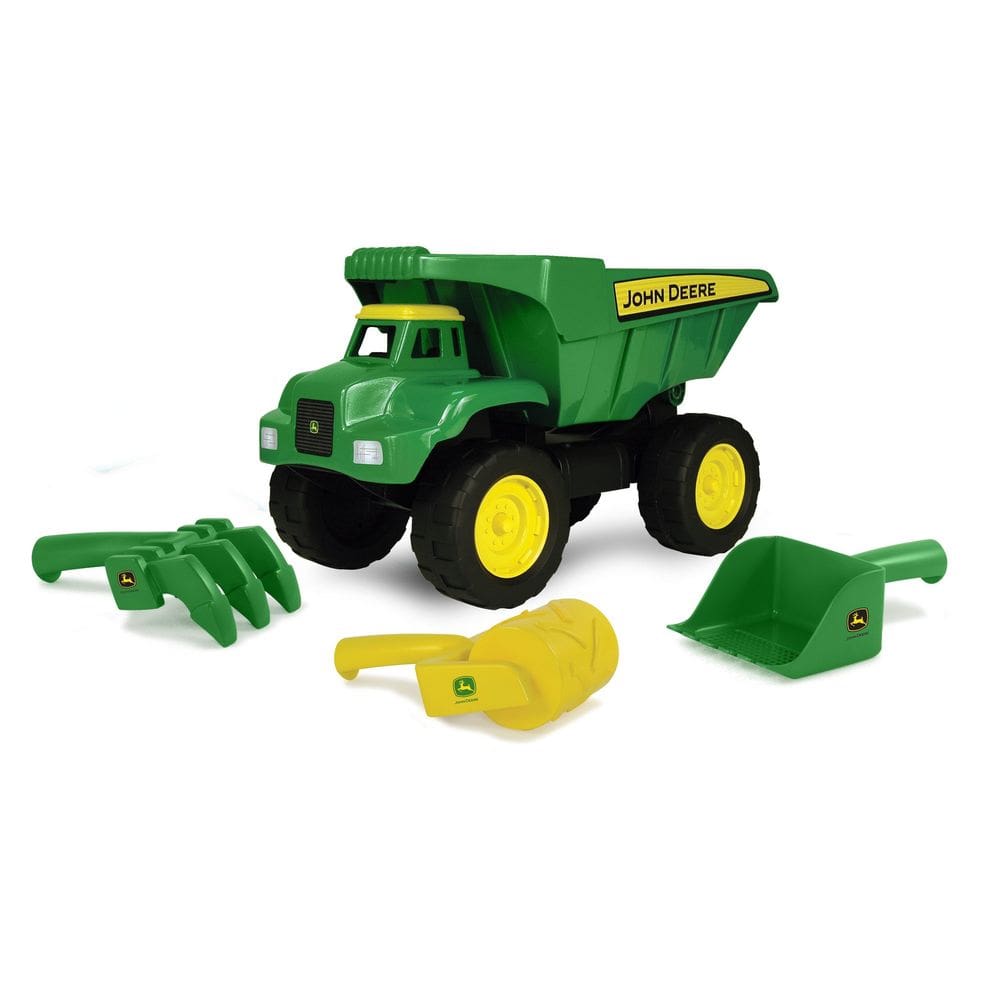 Caminhão basculante John Deere Preschool Big Scoop com ferramentas de areia de 15”