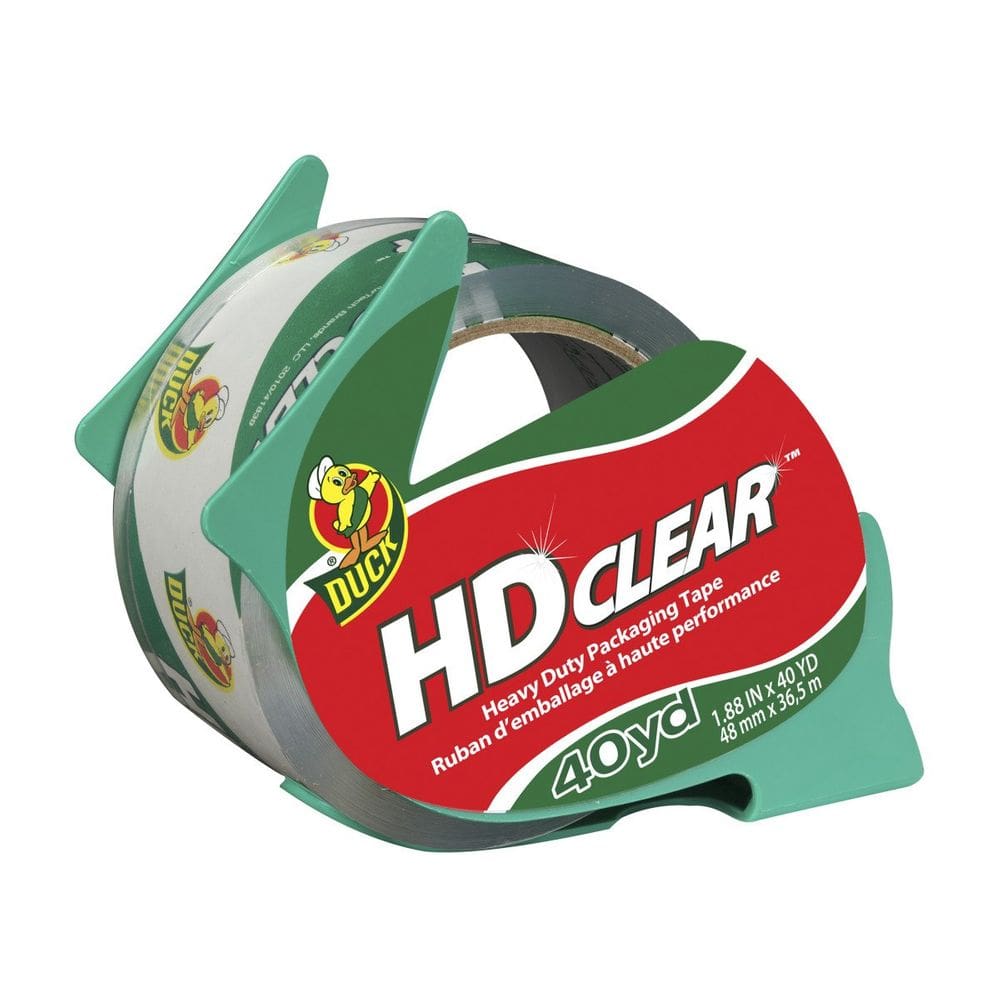 Fita de embalagem Duck HD Clear Heavy Duty com dispensador 1,88 cm x 36,58 m