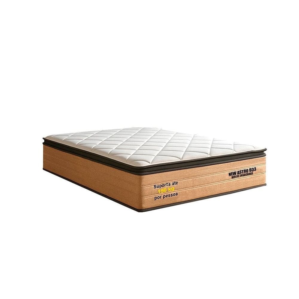 Colchão King D28 Molas Ensacadas 193x203x30 New Astro Laranja/Branco