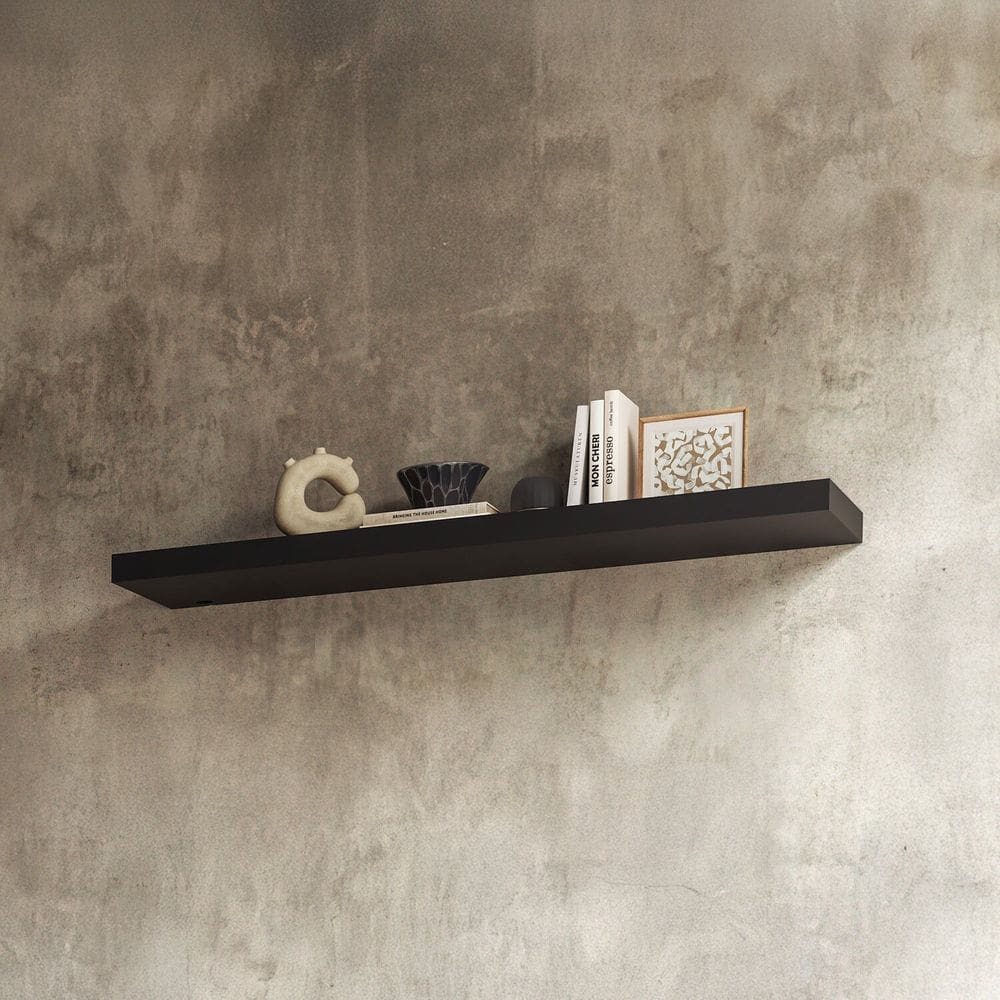 Prateleira Reta para Sala de Estar 180cm Preto