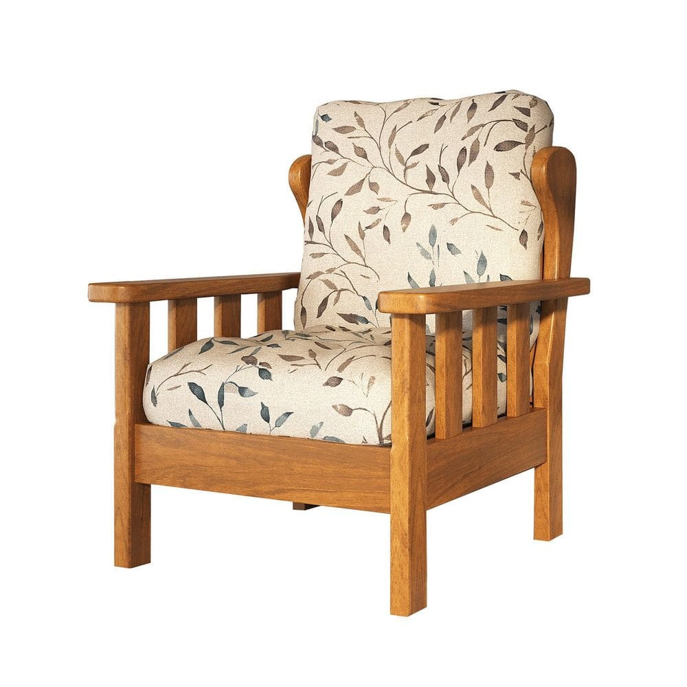 Poltrona com Almofadas 100% Madeira Maciça Mogno Mel