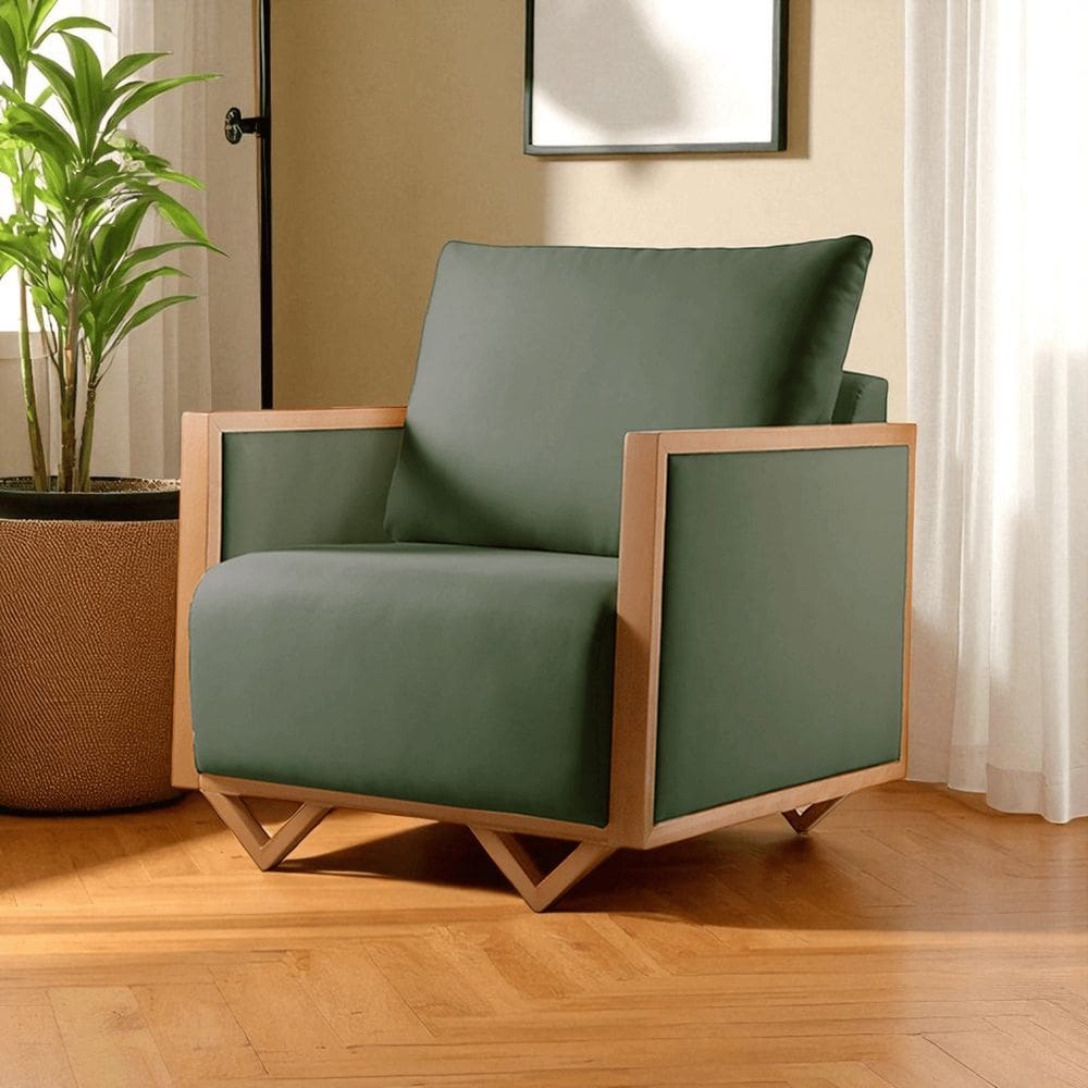 Poltrona Luxo Madeira Maciça Matteo Verde