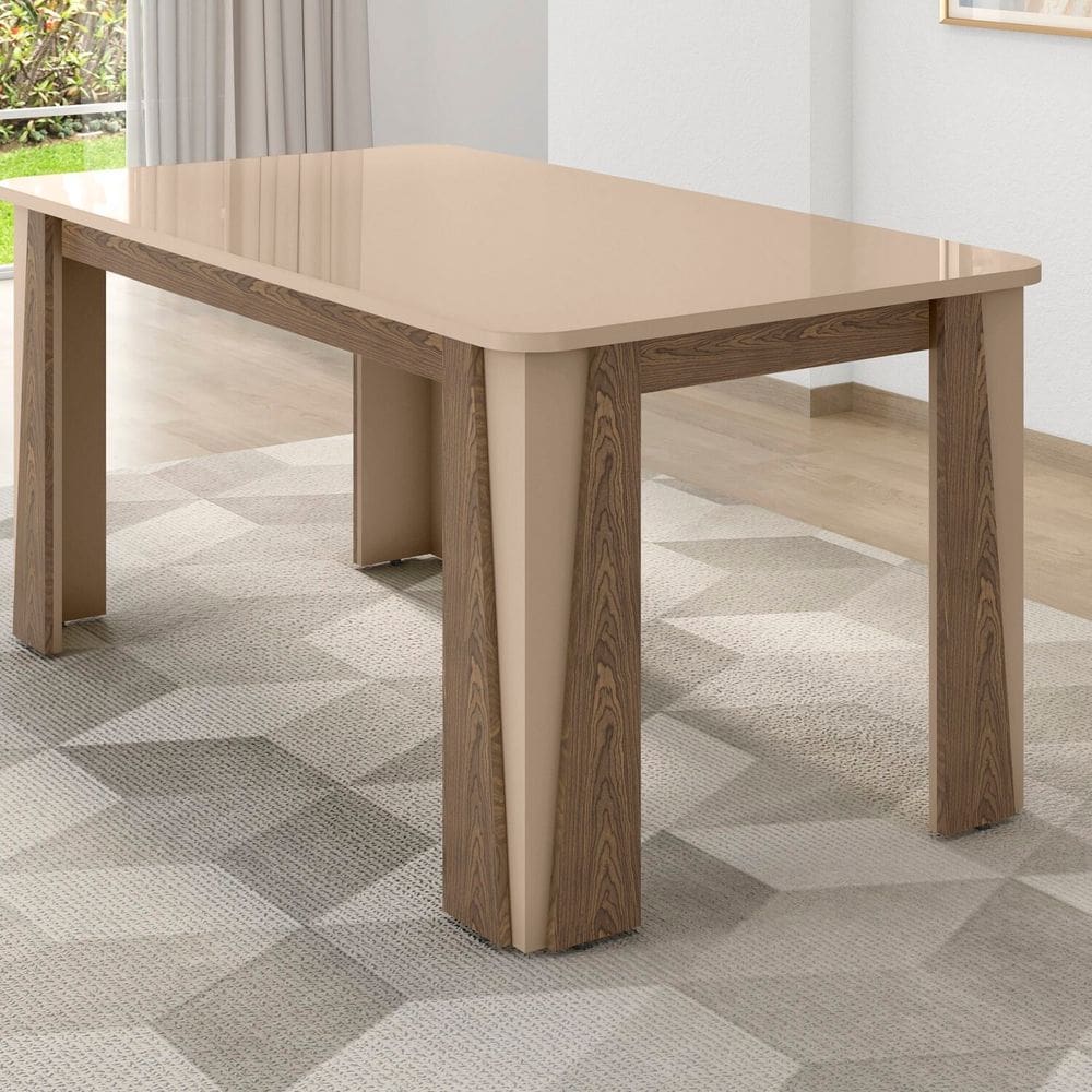 Mesa para Sala de Jantar 6 Lugares Opera Cinza/Carvalho