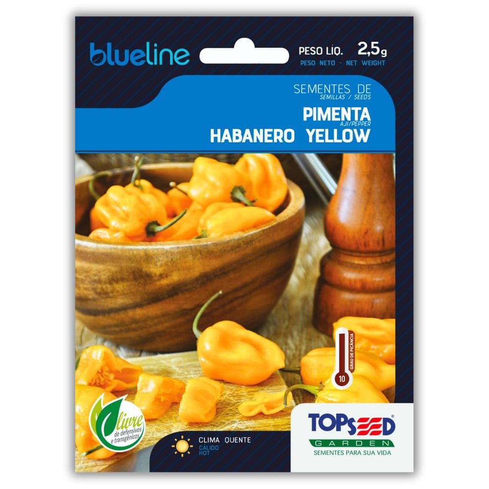Semente de Pimenta Habanero Yellow Blueline TOPSEED