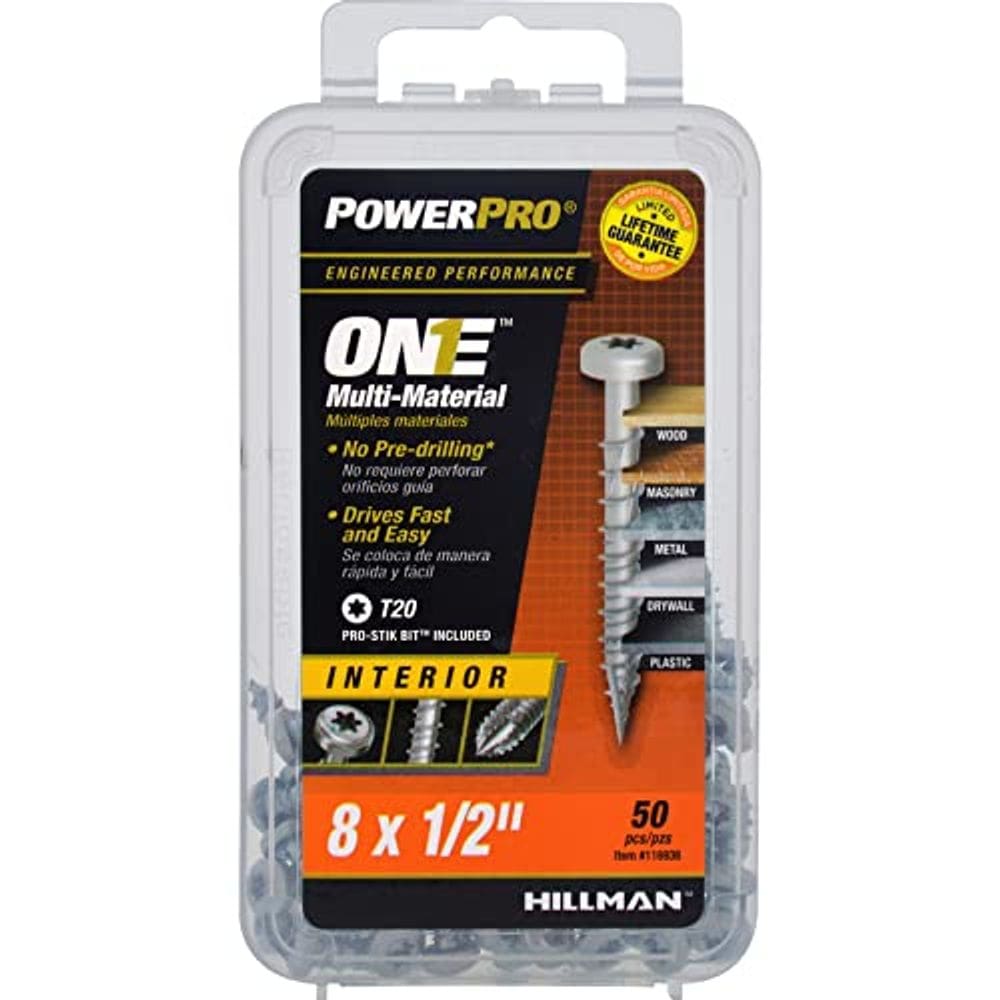 Parafuso Hillman Power Pro ONE 8 x 1,3 cm Star Pan Head, pacote com 50