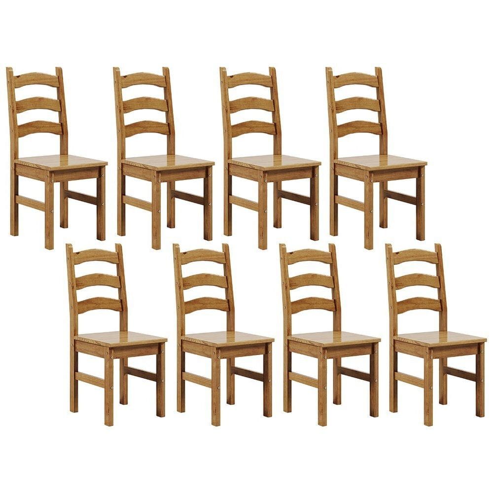 Kit 8 Cadeiras em Madeira Maciça Napoli Espresso Móveis Nogueira