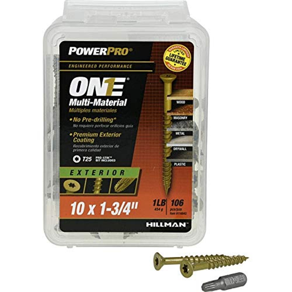 Tornillo Hillman POWERPRO ONE #10 x 4,4 cm Bronce 106 piezas
