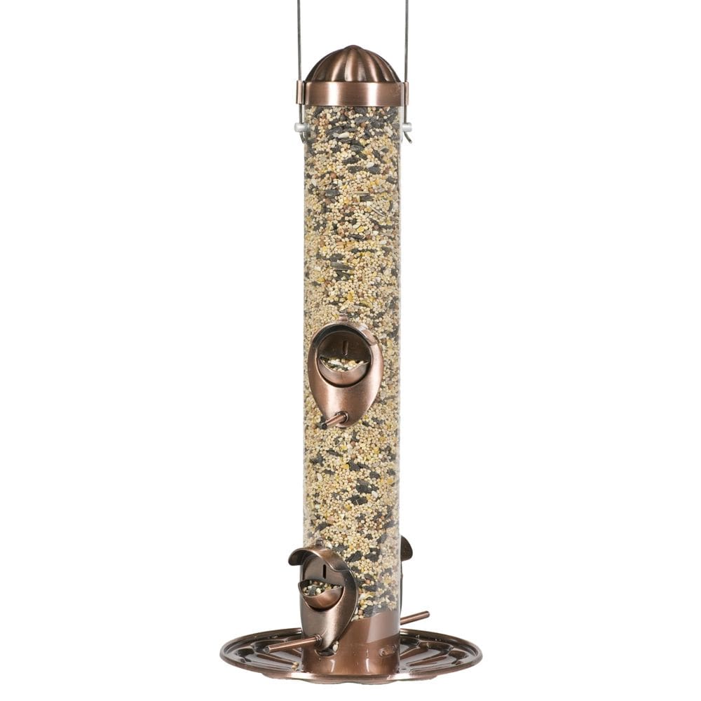 Comedouro para pássaros selvagens Perky-Pet 385-2 com capacidade de 0,8 kg de cobre