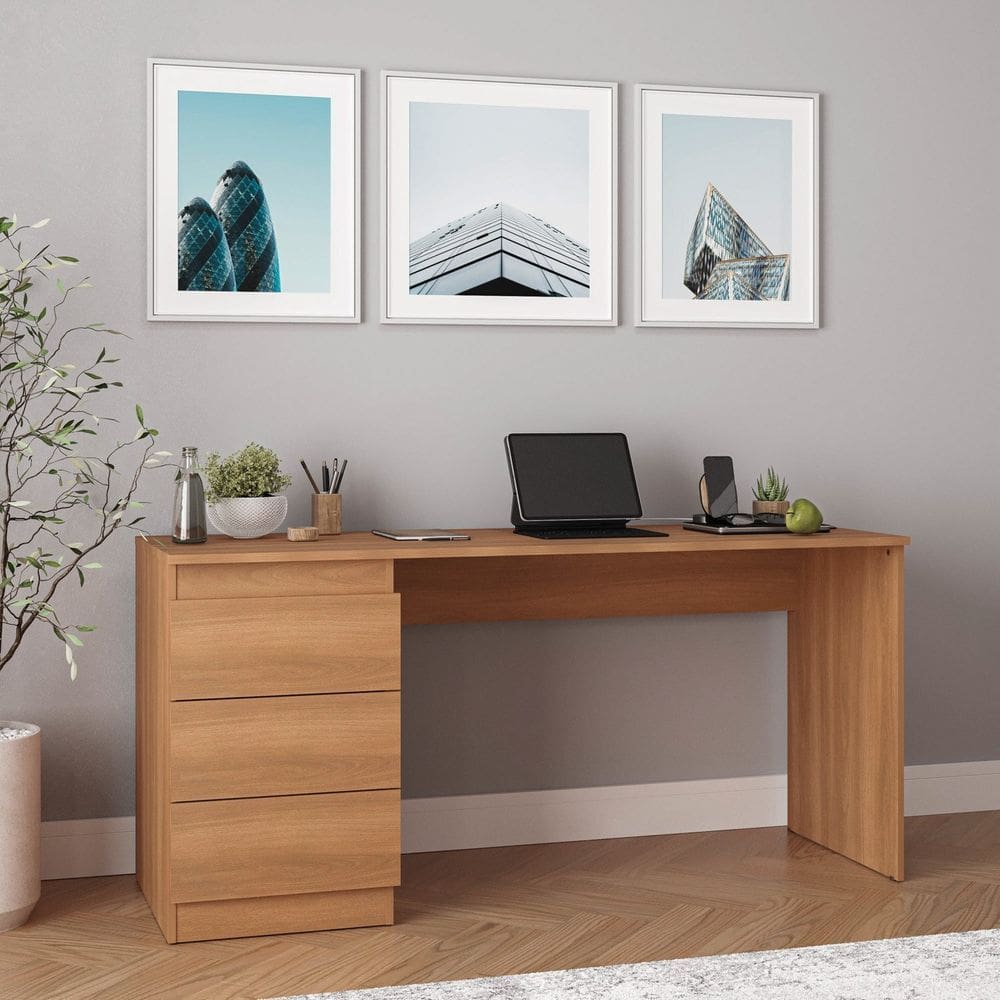 Escrivaninha com 3 Gavetas Hera CabeCasa MadeiraMadeira Louro