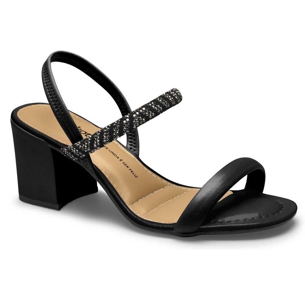 Sandália Salto Grosso Dakota Y9962 Feminina - Preta