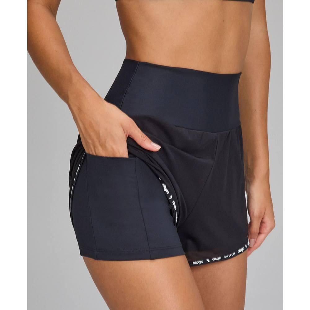 Short Feminino Duplo Alto Giro Tule