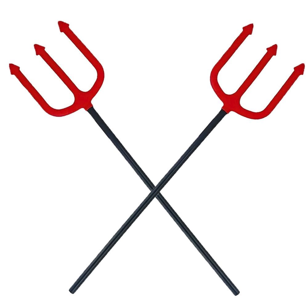 Tridente Hallowen Festa Fantasia Carnaval Kit 2 Enfeites Diabinha Morte Cosplay Dia Das Bruxas Esqueleto Decoraçao