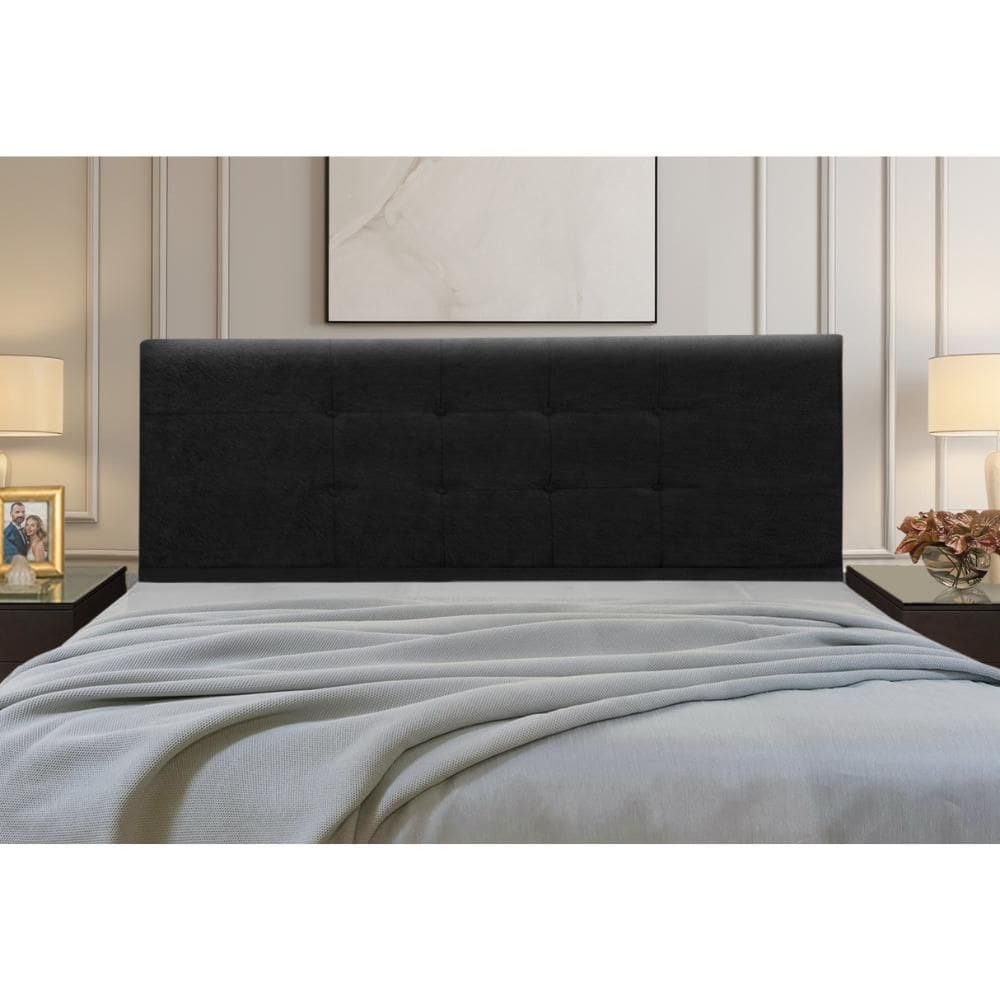 Cabeceira Estofados Solteiro Quarto 90cm Betina Suede Preto Madelina Decor