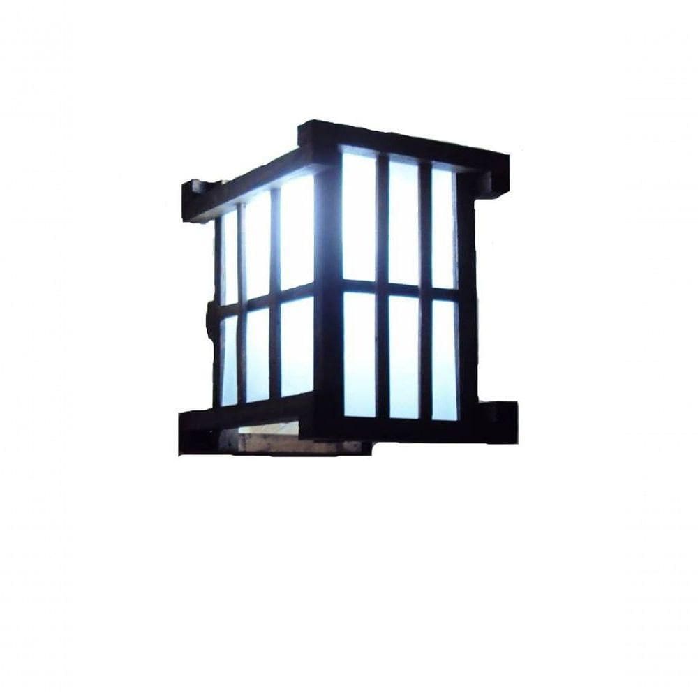 Arandela Luminária De Parede Rustica Oriental Japonês Artesanal Madeira Sala Pousada Hotel