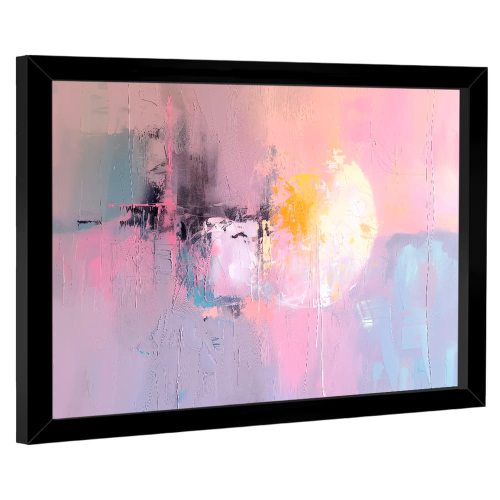 Quadro Decorativo Abstrato Estilo Pintura Rosa