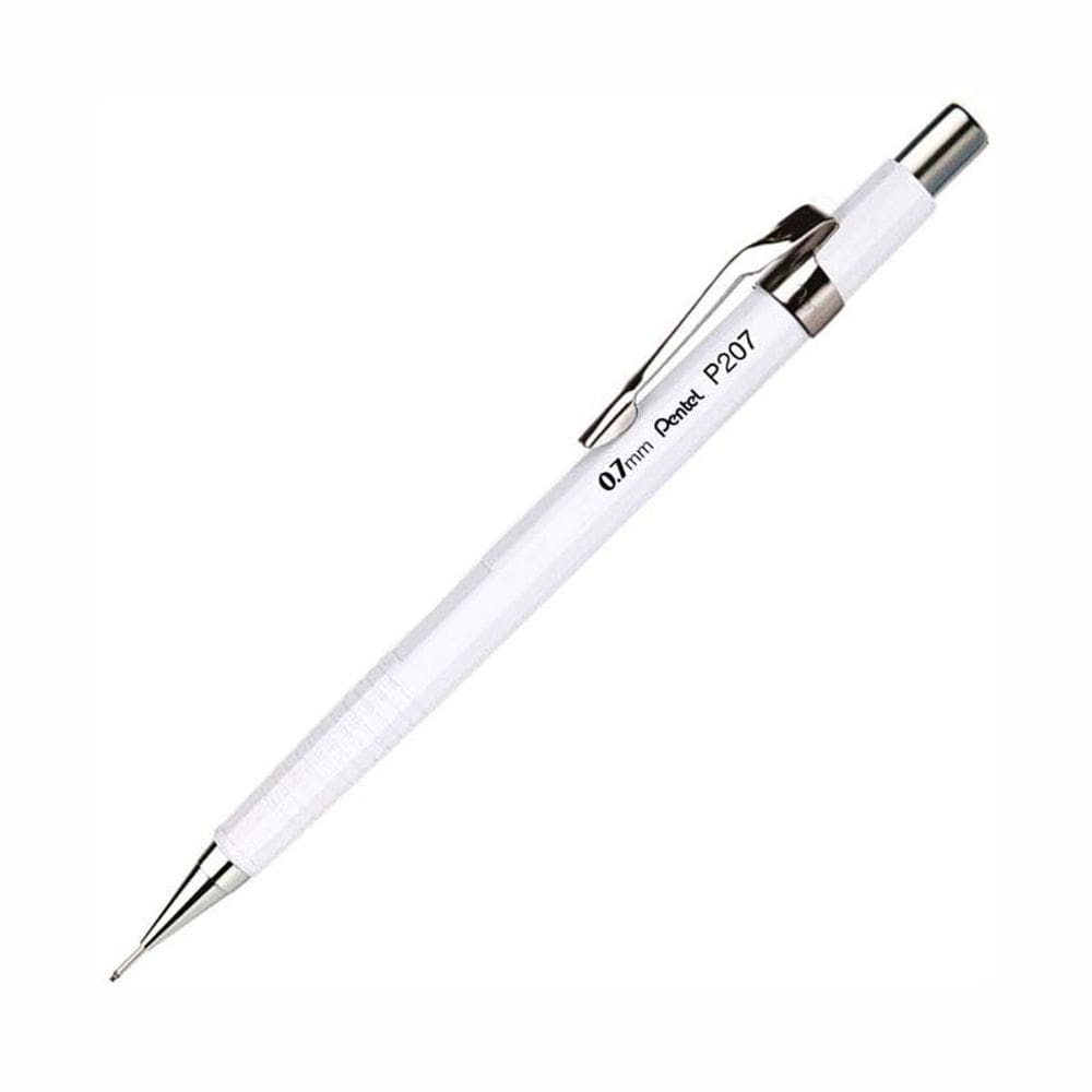 Lapiseira 0.7mm P207 Sharp Clena Branca Transparente Pentel