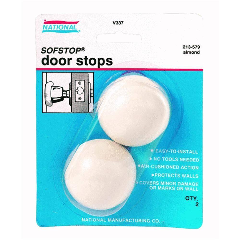 Batente de porta National Hardware Soft Round 2,5 cm branco