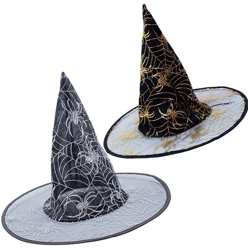 Chapeu Bruxa Hallowen Carnaval Kit 2 Uni Festa Fantasia Feiticeira Mago Magico Bruxinha Evento Tematico