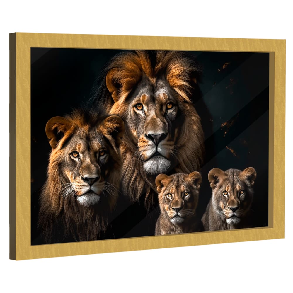 Quadro Decorativo Família Majestosa de Leões