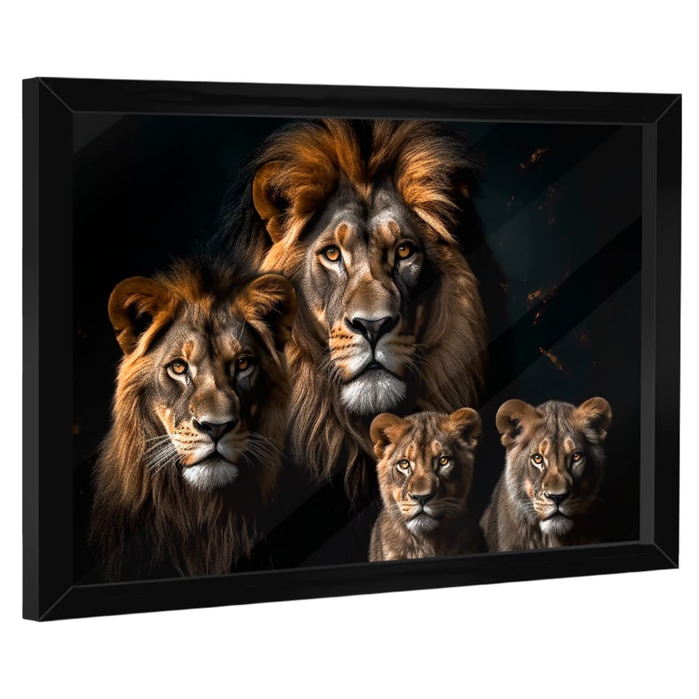 Quadro Decorativo Família Majestosa de Leões