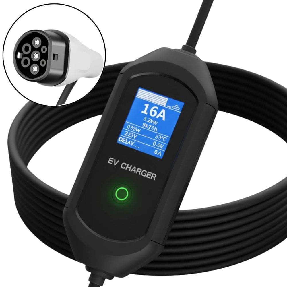 Carregador Para Carro Elétrico 3.5kW 16A Portátil Com IP65 8 Níveis de Proteção Segurança Eficiência e Durabilidade