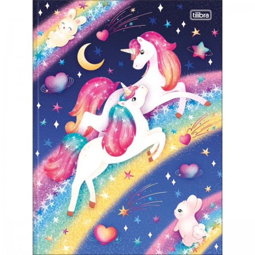 Caderno Brochura Universitário Capa Dura Blink Unicórnios 48 Folhas - Tilibra