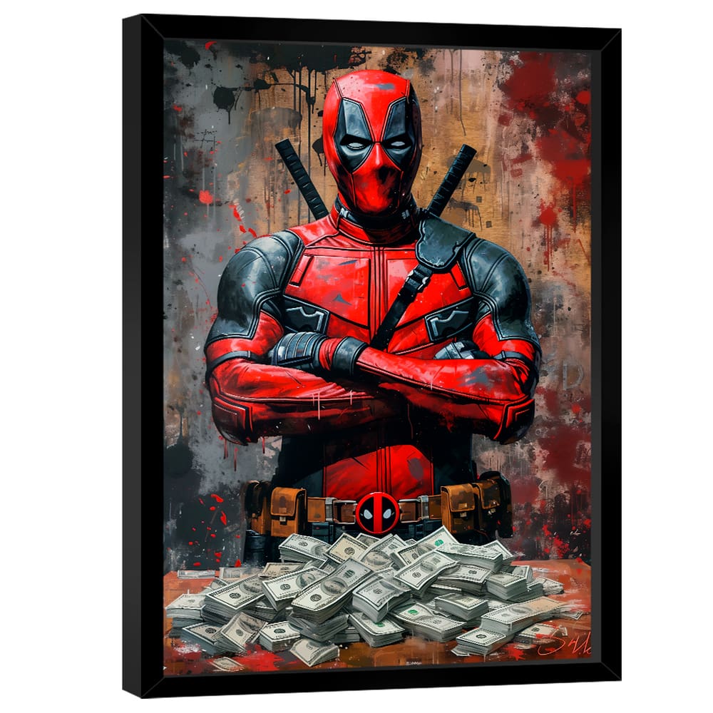 Quadro Decorativo Deadpool Money