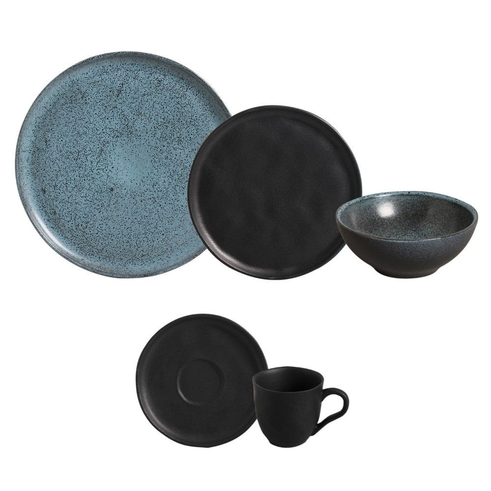 Aparelho de Jantar 30 Peças Night Sky + Preto Matte Porto Brasil