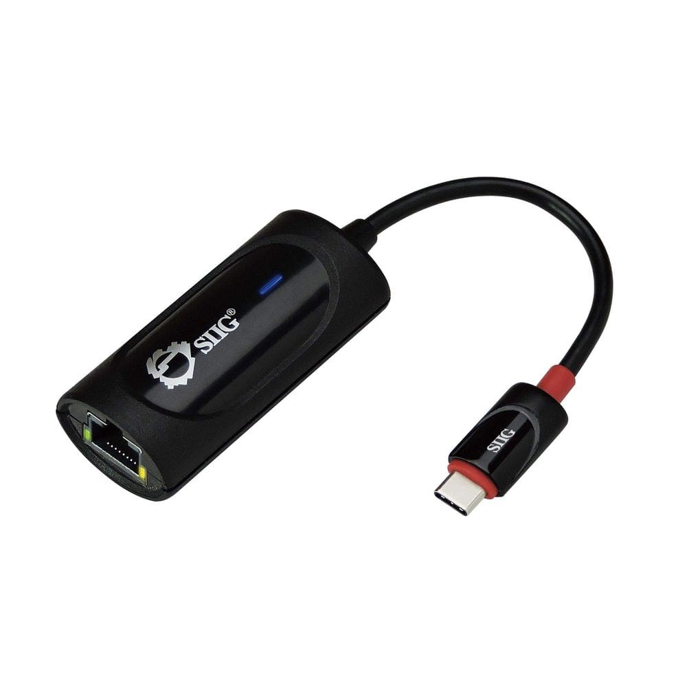 Adaptador SIIG USB-C para Gigabit Ethernet 1000 Mbps preto