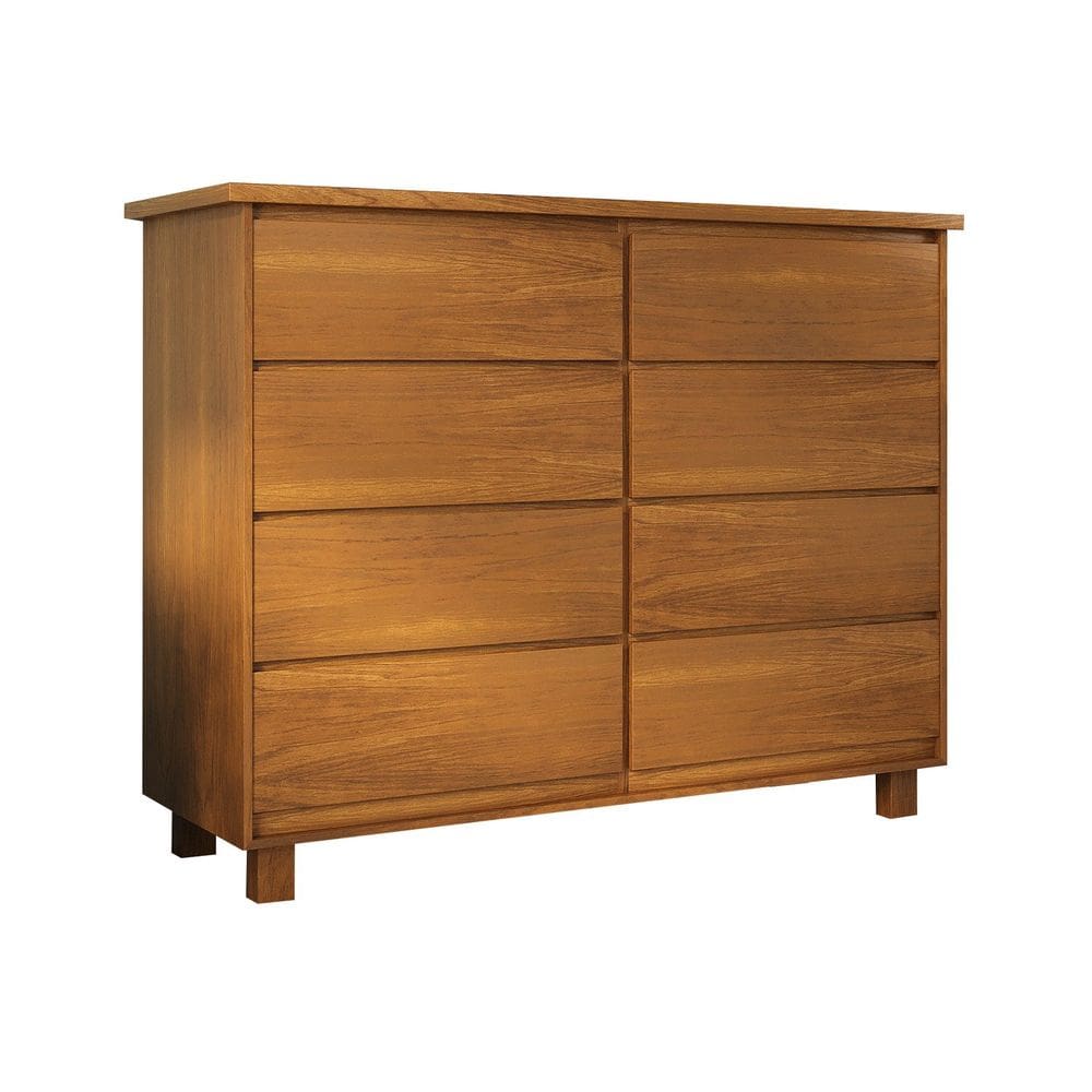 Cômoda 8 Gavetas 100% Madeira Classic Mogno Mel